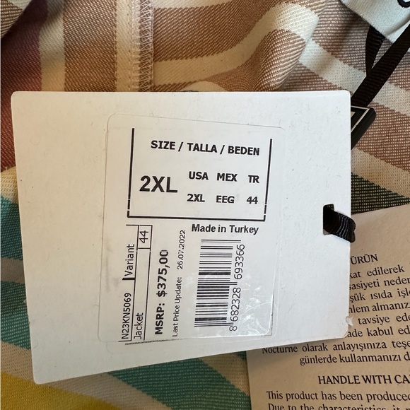 Nocturne 2XL Striped Shacket Shirt Jacket Colorful Stripes Front Button Down NWT - Picture 10 of 12